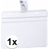 Multipack van 100x stuks ID badgehouders/naamkaart houders met clipje 11,5 x 9,2 cm