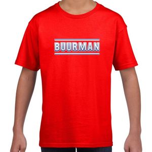 Buurman verkleed t-shirt rood voor kinderen - buurman carnaval / feest shirt kleding / kostuum voor kids