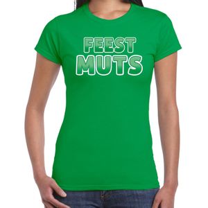 Bellatio Decorations verkleed t-shirt voor dames - Feest muts - groen - carnaval