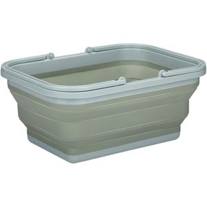 Alpina Wasmand/draagmand opvouwbaar - kunststof - 19 Liter - groen - 38 x 28 x 18 cm - huishoud/camping