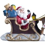 Feeric christmas kerstfiguurtje/kerstbeeldje kerstman in slee - 14,5cm