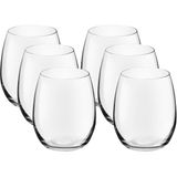 18x Drinkglazen/waterglazen Bouquet transparant 390 ml - Tumbler drinkglazen rond van glas 390 ml