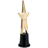 Star award prijs met gouden ster 22 cm - Van plastic - Feestartikelen - Awards/sportprijzen