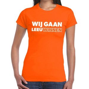 Nederland supporter t-shirt Wij gaan Leeuwinnen oranje dames - landen kleding