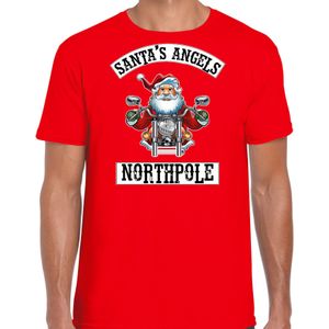Fout Kerstshirt / Kerst t-shirt Santas angels Northpole rood voor heren - Kerstkleding / Christmas outfit