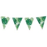 3x Groene DIY Hawaii thema feest vlaggenlijnen 1,5 meter - Vlaggenlijnen/slingers Tropisch/Hawaii feestje
