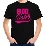Big sister cadeau t-shirt zwart voor meisjes / kinderen - Grote zus shirt - aankondiging zwangerschap