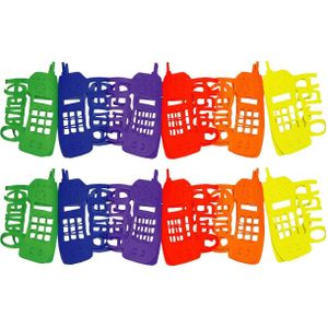 Telefoons thema feestslinger - 2x - papier - 300 cm - multi kleuren