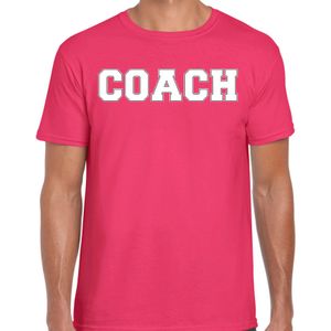 Bellatio Decorations Cadeau t-shirt voor heren - coach - roze - bedankje - verjaardag