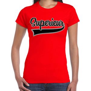 Bellatio Decorations Verkleed T-shirt voor dames - superieur - rood - foute party - carnaval