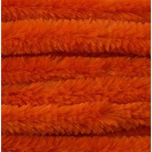 20x Oranje chenille draad 14 mm x 50 cm - Buigbaar draad - Pluche chenillegaren/chenilledraden - Hobbymateriaal om mee te knutselen