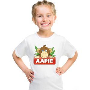 Aapie het aapje t-shirt wit voor kinderen - unisex - apen shirt - kinderkleding / kleding