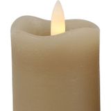 Countryfield LED kaarsen/stompkaarsen - 4x st - beige - D5 x H7,2 cm - timer - warm beige