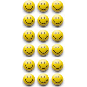 Zeller whiteboard/koelkast magneten smiley - 18x - kunststof - 3 cm