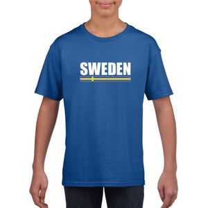 Blauw Zweden supporter t-shirt voor heren - Zweedse vlag shirts