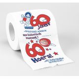 2x Cadeau toiletpapier/wc-papier rollen 60 jaar - 60e verjaardag - Verjaardagscadeau - decoratie/versiering