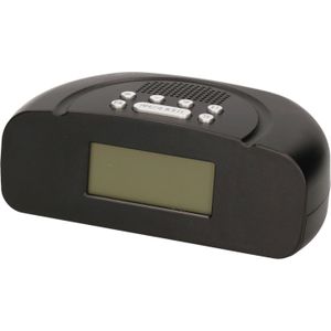Zwarte wekkerradio / alarmklok 20 cm - Slaapkamer - Wekkers/klokken op USB/batterijen