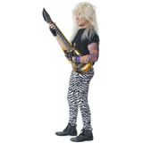 Zebra print verkleed legging - rockers/punkers - dames en heren