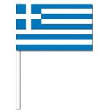 100x Griekse zwaaivlaggetjes 12 x 24 cm