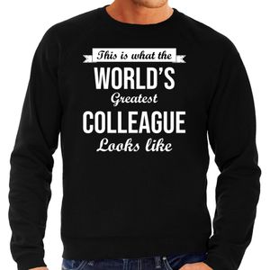 Worlds greatest colleague cadeau sweater zwart voor heren - verjaardag kado trui voor een collega / werknemer