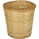 Pakket van 4x stuks ronde rieten/bamboe manden/mandjes 26 x 24 cm - Keuken artikelen opberg manden - Huis decoratie/accessoires