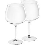 2x Gin tonic ballon glazen transparant 860 ml van onbreekbaar kunststof - Herbruikbaar - Wijnen wijnliefhebbers drinkglazen