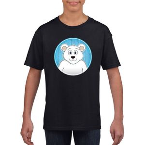 Kinder t-shirt zwart met vrolijke ijsbeer print - ijsberen shirt - kinderkleding / kleding