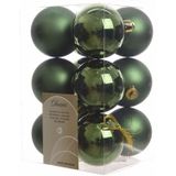 72x Donkergroene kunststof kerstballen 6 cm - Mat/glans - Onbreekbare plastic kerstballen - Kerstboomversiering donkergroen