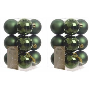 72x Donkergroene kunststof kerstballen 6 cm - Mat/glans - Onbreekbare plastic kerstballen - Kerstboomversiering donkergroen