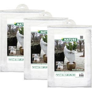 Nature plantenhoes XL - 3x stuks - H10 m x D64 cm - wit - anti-vorst beschermhoes - H1000 x D64 cm