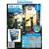 Set van 2x stuks kerstverlichting warm wit buiten lichtsnoeren 180 LED lampjes - Kerstlampjes/kerstlichtjes snoeren