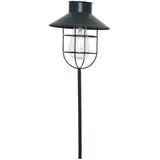 Buiten/tuin LED solar verlichting op pin grijs 65 cm - Tuinverlichting - Tuinlampen - Solarlampen op prikker