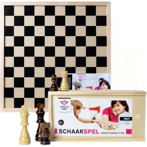 Houten schaakstukken en schaakbord 40 x 40 cm - Schaaksets