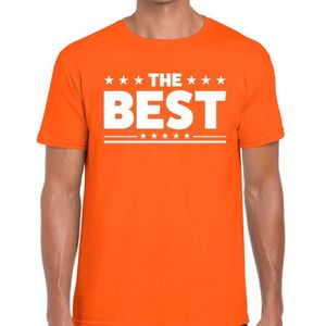 The Best tekst t-shirt oranje heren - heren shirt The Best - oranje kleding