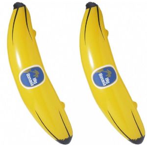 2x Stuks opblaasbare banaan/bananen van 100 cm - Opblaas figuren voor strand, carnaval of zwembad