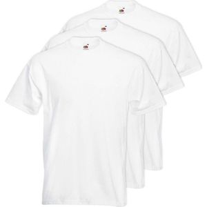 3x Grote maten basic witte t-shirt voor heren - 3XL- voordelige katoenen shirts