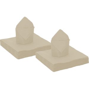 Santex feest servetten taupe/beige - 50x stuks - groot - 40 x 40 cm - papier