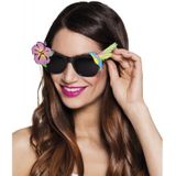 Tropical Hawaii party verkleed accessoires set - zomer thema zonnebril - bloemenkrans multi kleur - voor dames