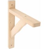 AMIG Plankdrager/planksteun van hout - 4x - lichtbruin - H320 x B280 mm - boekenplank steunen - tot 105 kg