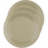 Santex feest/verjaardag servies set - 10x gebaksbordjes en bekertjes - taupe - karton