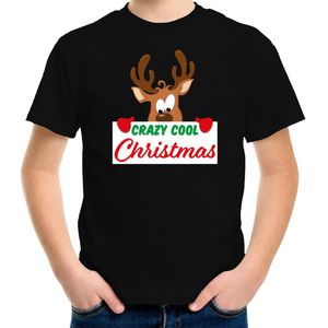 Crazy cool Christmas Kerst t-shirt - zwart - kinderen - Kerstkleding / Kerst outfit