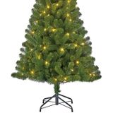 Groene kunst kerstboom/kunstboom met warm witte verlichting 120 cm - Kunstbomen/kunst kerstbomen