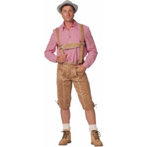 Luxe Oktoberfest lederhose voor heren - beige - tiroler broek