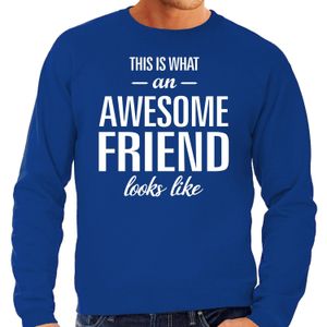 Awesome friend - geweldige vriend cadeau sweater blauw heren - Vaderdag kado trui