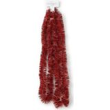 2x Kerstslingers rood 270 cm - Guirlandes folie lametta - Rode kerstboom versieringen