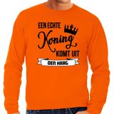 Bellatio Decorations Koningsdag sweater - oranje - echte Koning komt uit Den haag - heren - trui