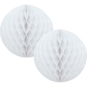 6x Papieren kerstballen wit 10 cm Kerstversiering - Kerstboomversiering - Kerstballen van papier