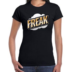 Fout Freak t-shirt in 3D effect zwart voor dames - fout fun tekst shirt / outfit - popart
