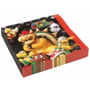 20x stuks Super Mario thema servetten - Kinderfeestjes feestartikelen/verseiring
