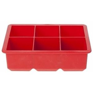Rode ijsblokjes vorm 6 kubussen